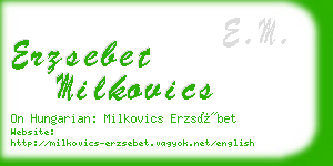 erzsebet milkovics business card